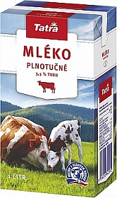 Tatra mléko plnotučné 3,5% 1l TetraPak