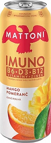 Mattoni Imuno Minerální voda pomeranč+mango jemně perlivá 500ml plech