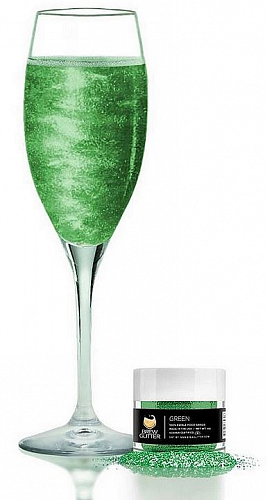 Jedlé třpytky do nápojů zelené