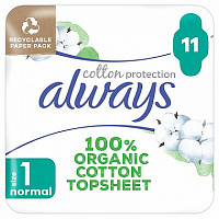 Always Cotton Protection Ultra Normal Hygienické Vložky S Křidélky ks11 Always