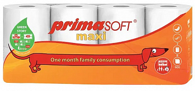 Toaletní papír PrimaSoft Maxi 8ks, 2vr., cel. 60m