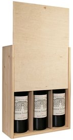 Dřevěná kazeta na víno posuvná 3 lahve